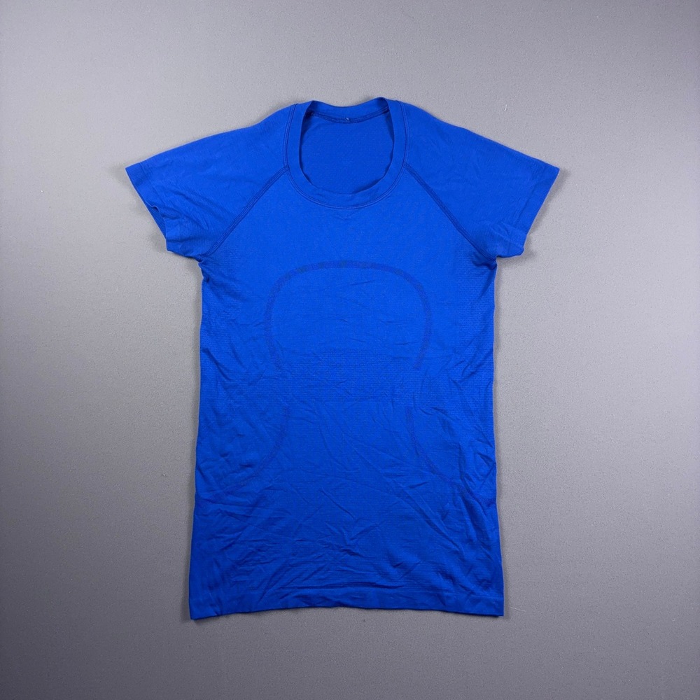 Lululemon Swiftly Tech Short Sleeve Crew Cobalt Blue Mesh Athletic Shirt 721